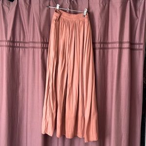salmon midi skirt
